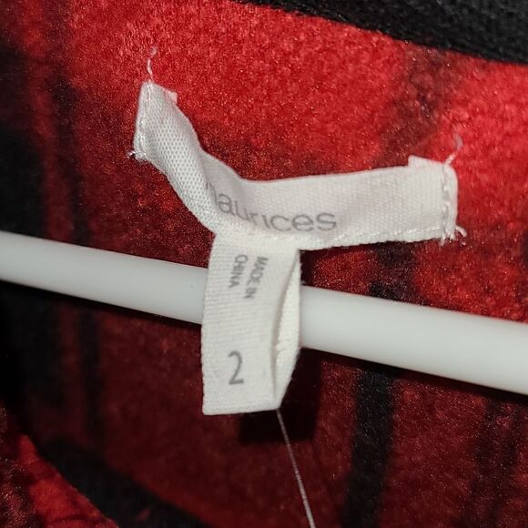 2X Buffalo Check Plaid Sherpa Pullover Mock Neck M - Picture 9 of 10